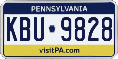 PA license plate KBU9828