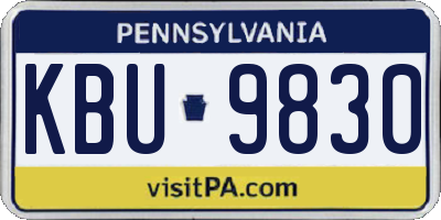 PA license plate KBU9830
