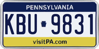 PA license plate KBU9831