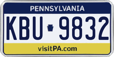 PA license plate KBU9832