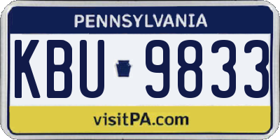 PA license plate KBU9833