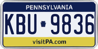 PA license plate KBU9836