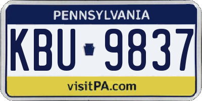 PA license plate KBU9837