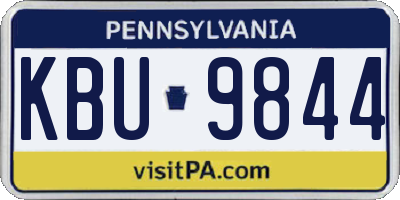 PA license plate KBU9844