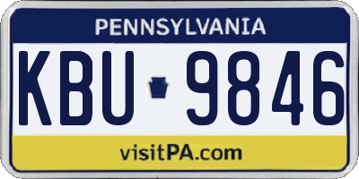 PA license plate KBU9846