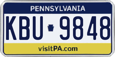 PA license plate KBU9848