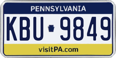 PA license plate KBU9849