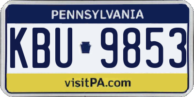 PA license plate KBU9853