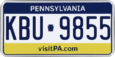PA license plate KBU9855