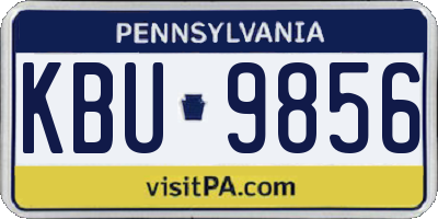 PA license plate KBU9856