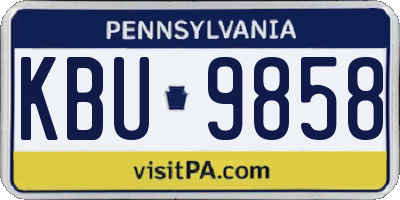 PA license plate KBU9858