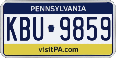 PA license plate KBU9859