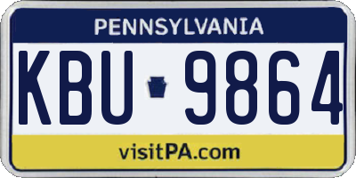 PA license plate KBU9864