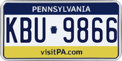 PA license plate KBU9866