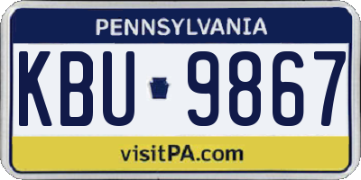 PA license plate KBU9867