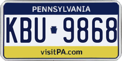 PA license plate KBU9868