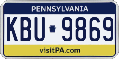 PA license plate KBU9869