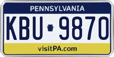 PA license plate KBU9870