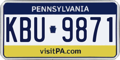 PA license plate KBU9871