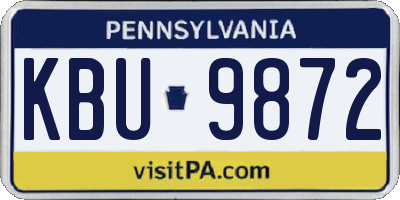 PA license plate KBU9872