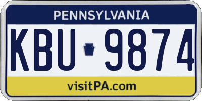 PA license plate KBU9874