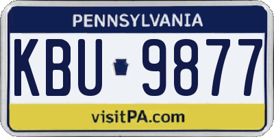 PA license plate KBU9877