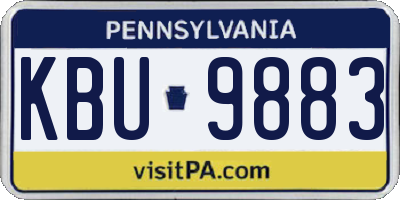 PA license plate KBU9883