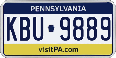 PA license plate KBU9889