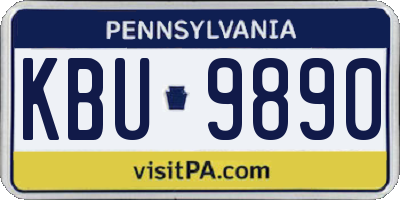 PA license plate KBU9890