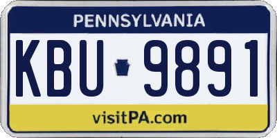 PA license plate KBU9891