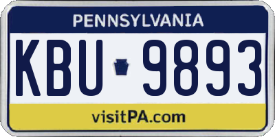 PA license plate KBU9893