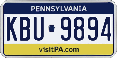 PA license plate KBU9894