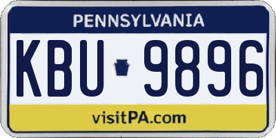 PA license plate KBU9896