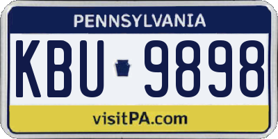 PA license plate KBU9898