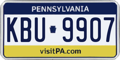 PA license plate KBU9907