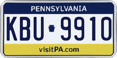 PA license plate KBU9910