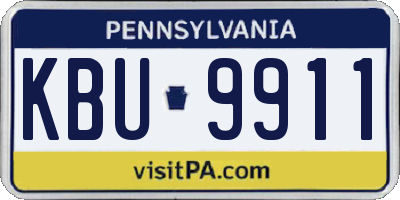 PA license plate KBU9911