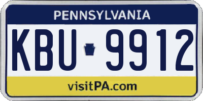 PA license plate KBU9912
