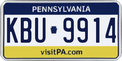 PA license plate KBU9914