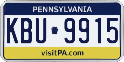 PA license plate KBU9915