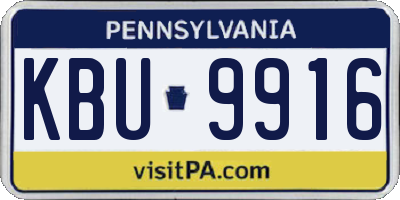 PA license plate KBU9916
