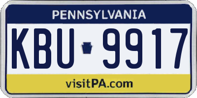 PA license plate KBU9917