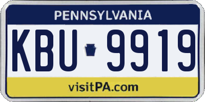PA license plate KBU9919