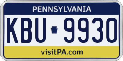 PA license plate KBU9930