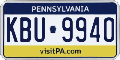 PA license plate KBU9940