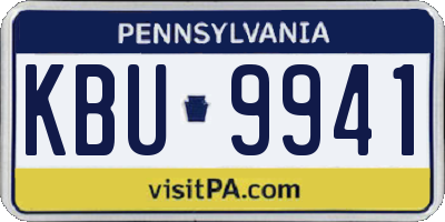 PA license plate KBU9941
