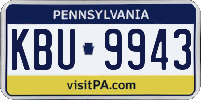PA license plate KBU9943