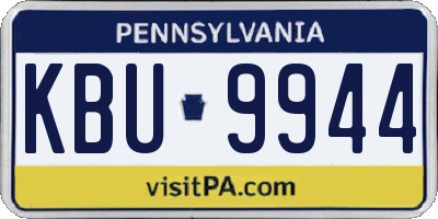 PA license plate KBU9944
