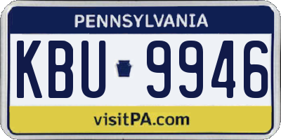 PA license plate KBU9946