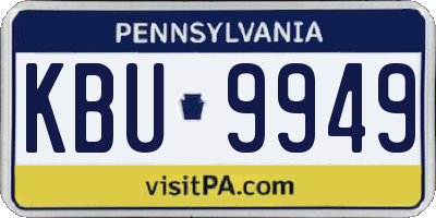 PA license plate KBU9949